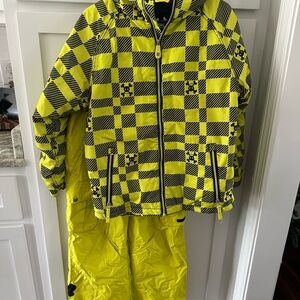 Paul Frank Yellow and Black Matching Insulated Snow Jacket and Pants Set